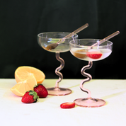 Swirl Gift Set - Two Swirl Cocktail Glasses + Two Stirring Spoons