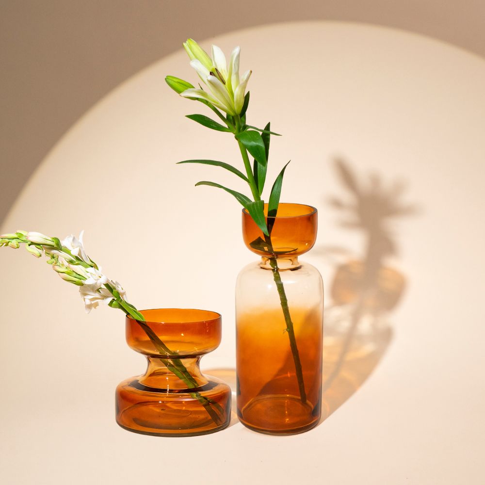 Haze Brown Glass Vase