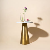 White Marble Table with Gold Base