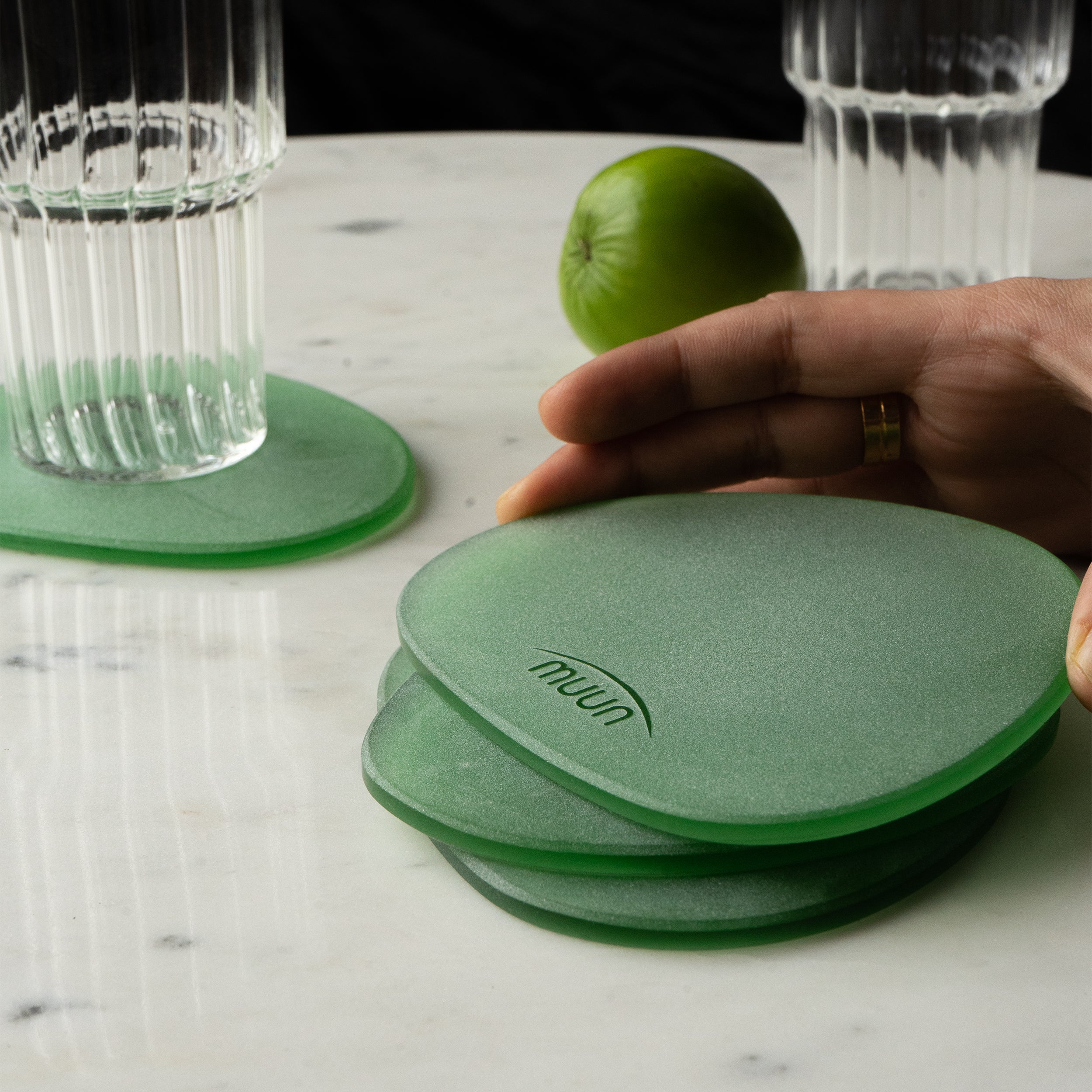 Frosted Glass Coasters Set of 4 Muun Home