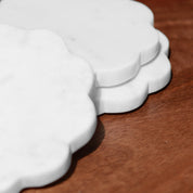 Scallop Marble Coasters Set of 4
