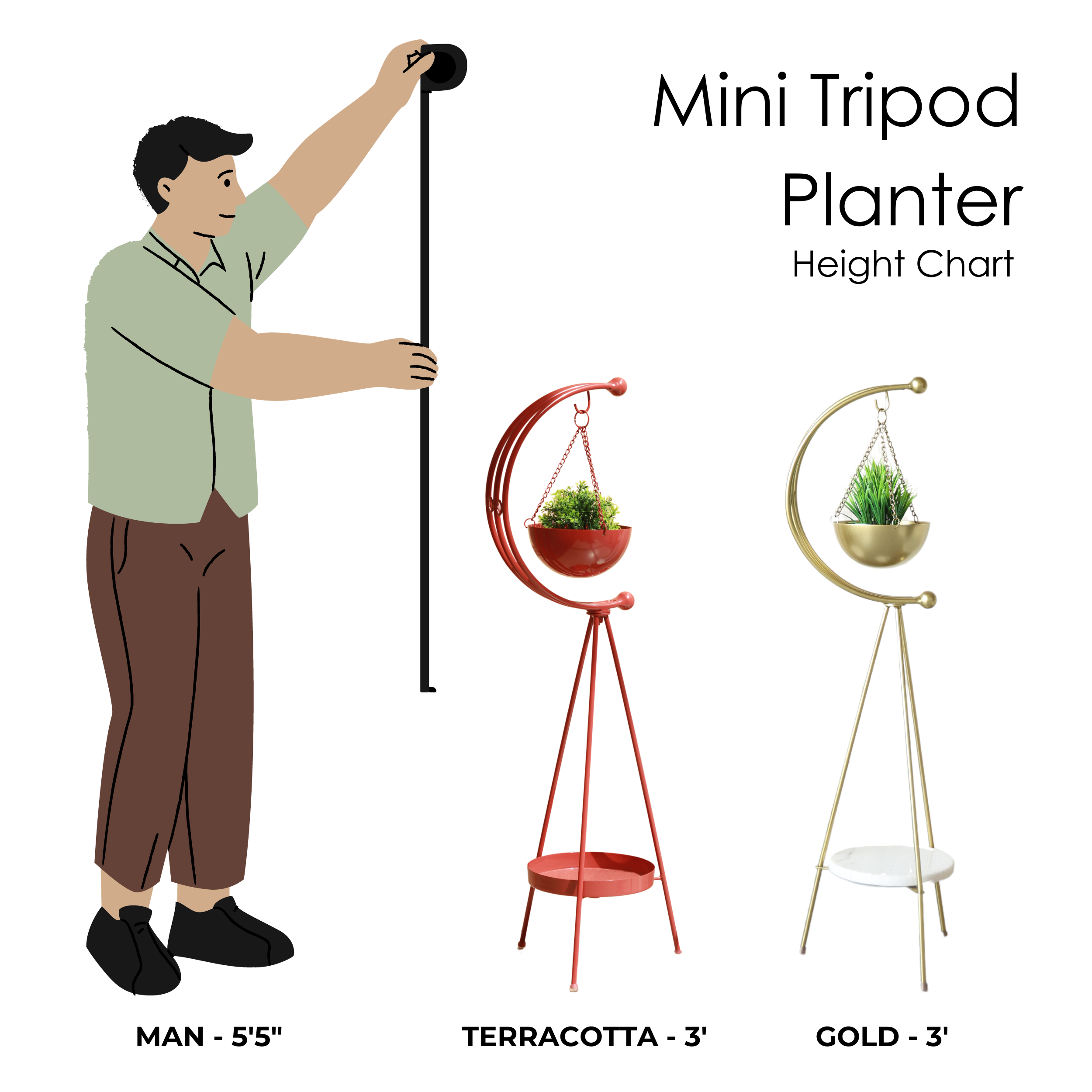 Terracotta Mini Tripod Planter