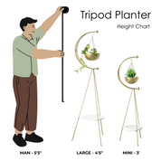 muun tripod planter - Gold and White Marble