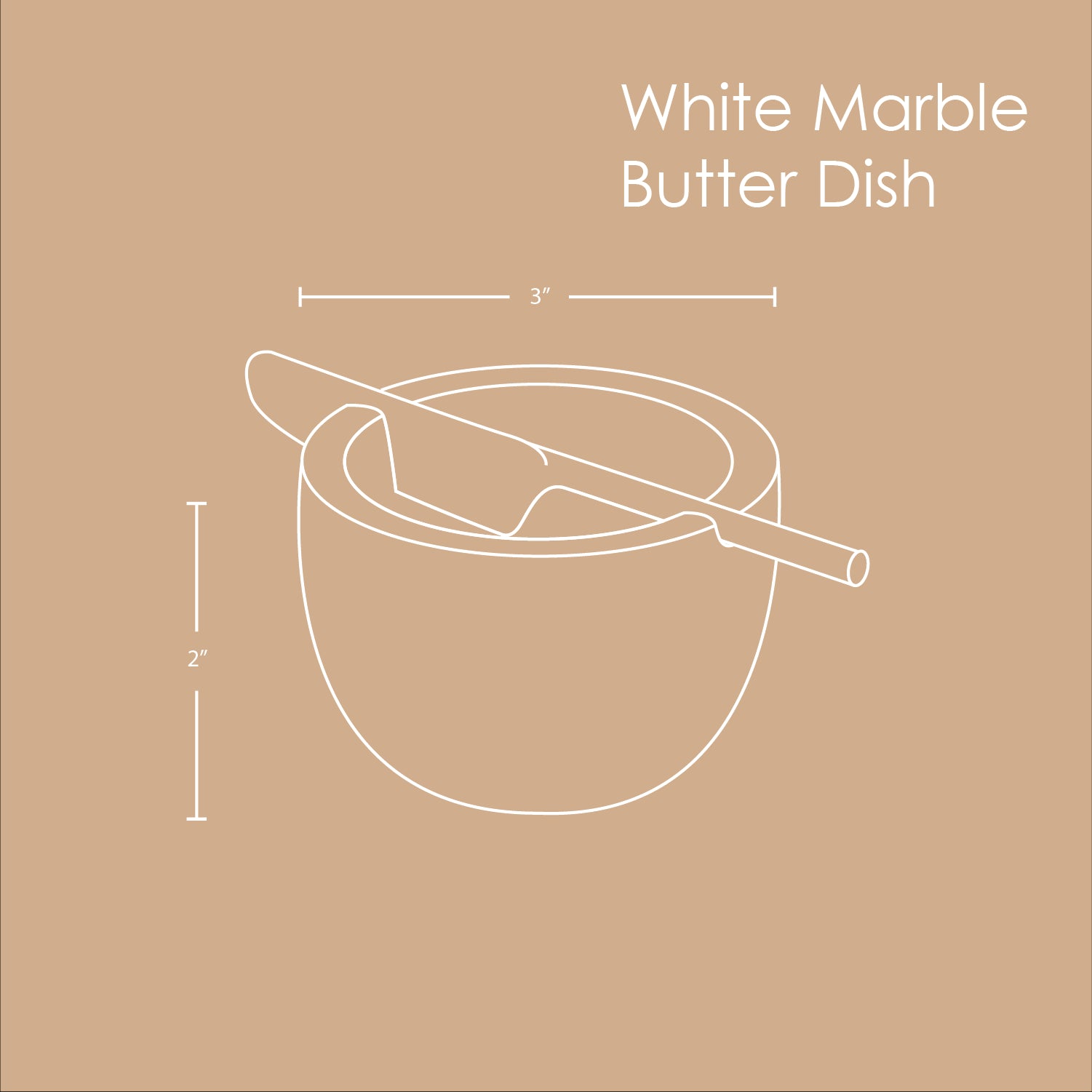White Marble Butter Dish Muun Home 