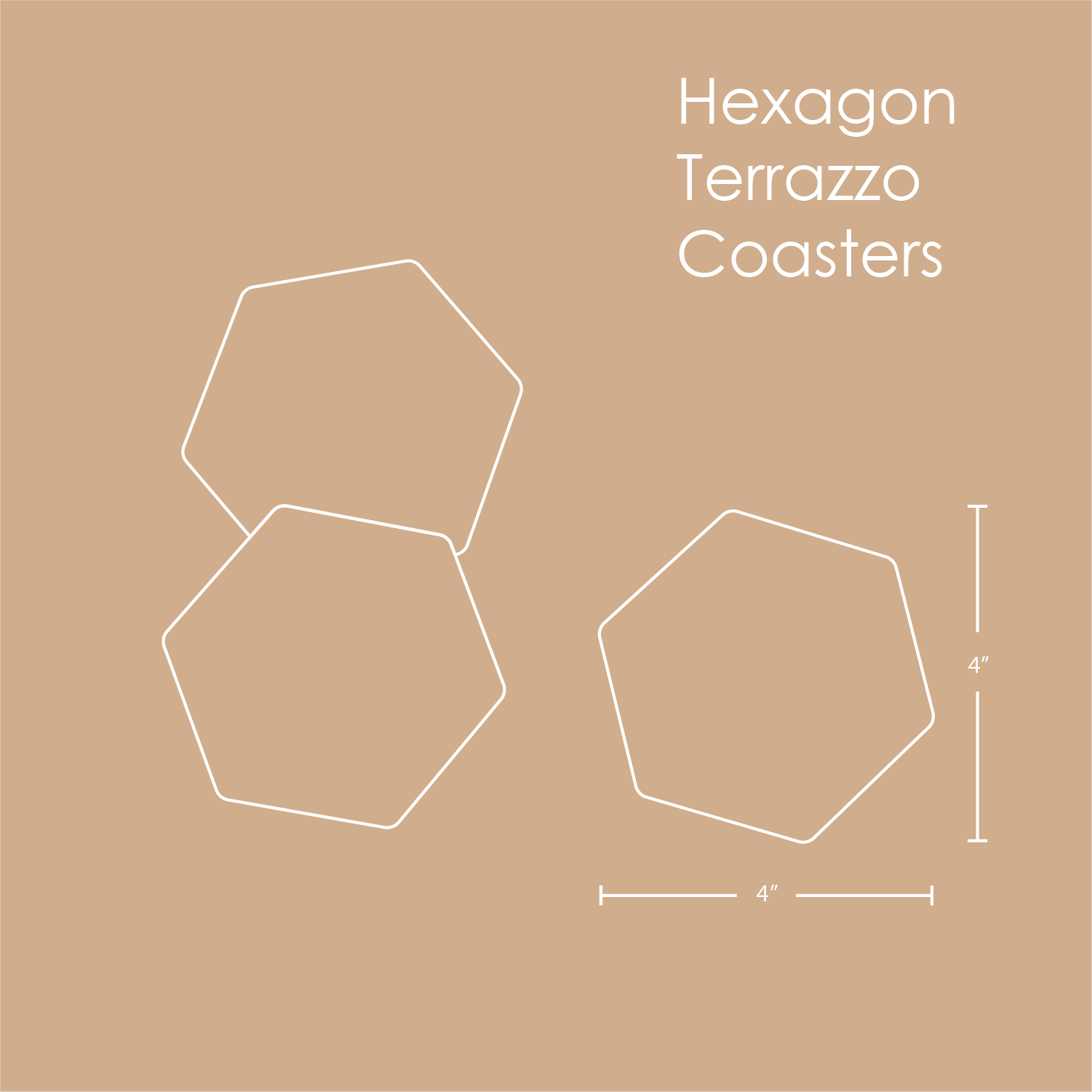 Hexagon Terrazzo Coasters