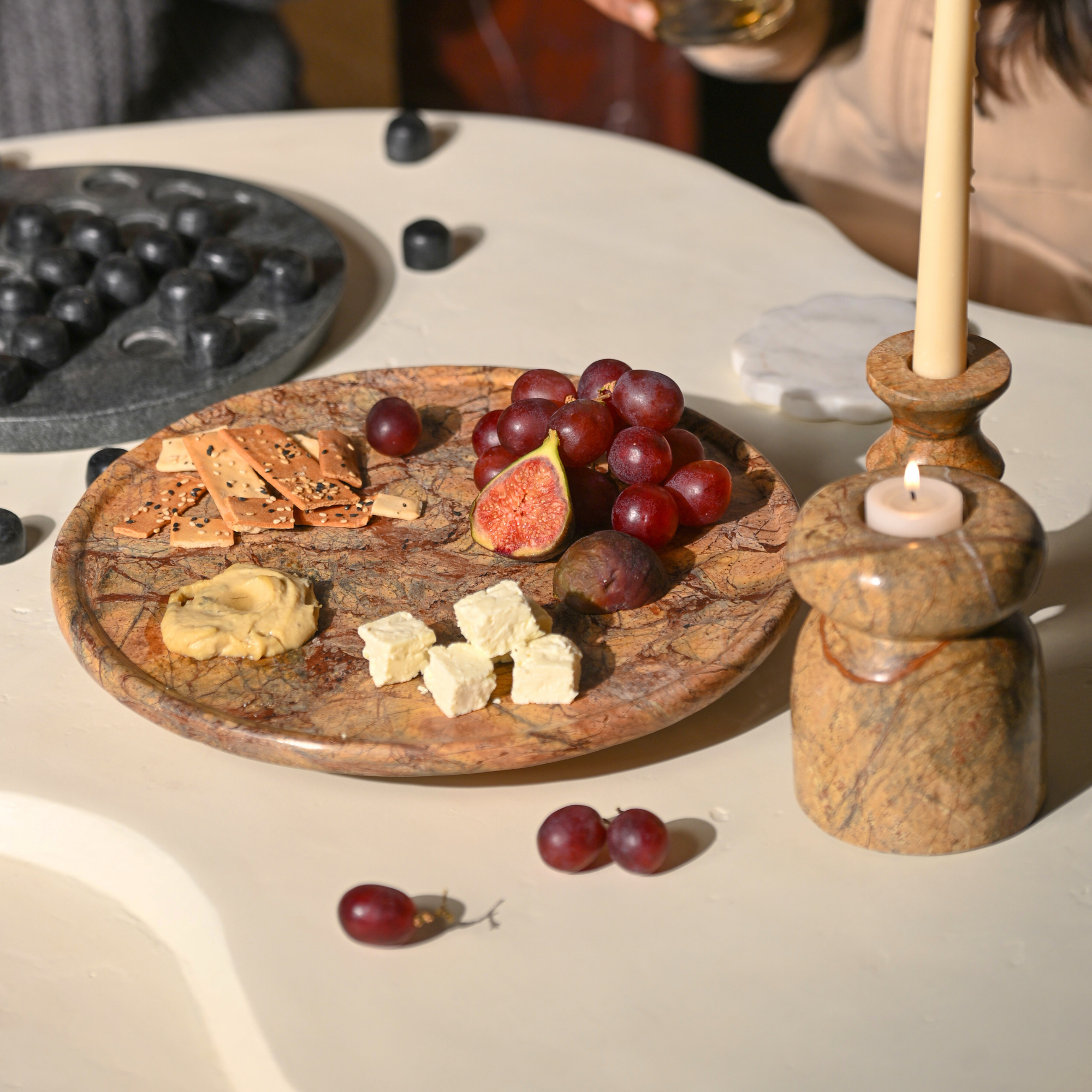 Strata Marble Lazy Susan Platter