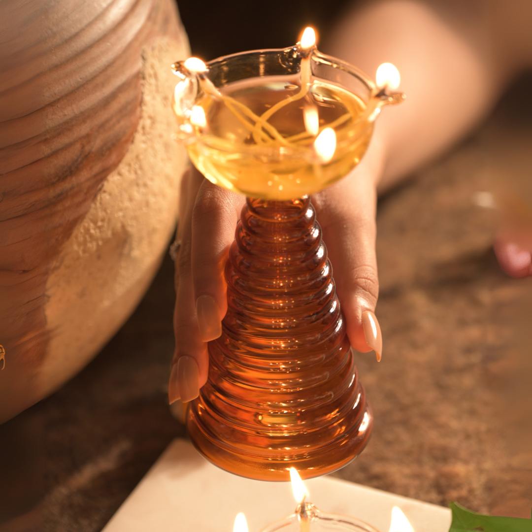 Tall Glass Diya