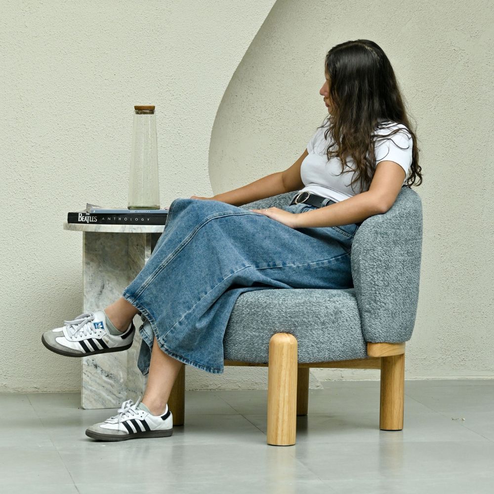 Eloise Chenille Chair - Grey