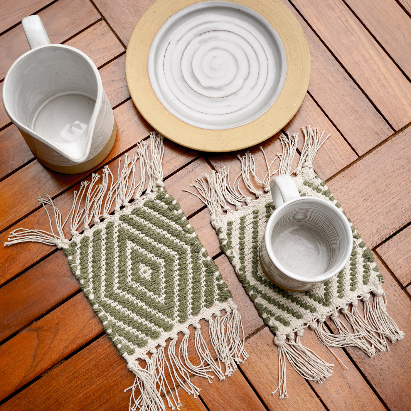 Handwoven Reversible Mug Rug