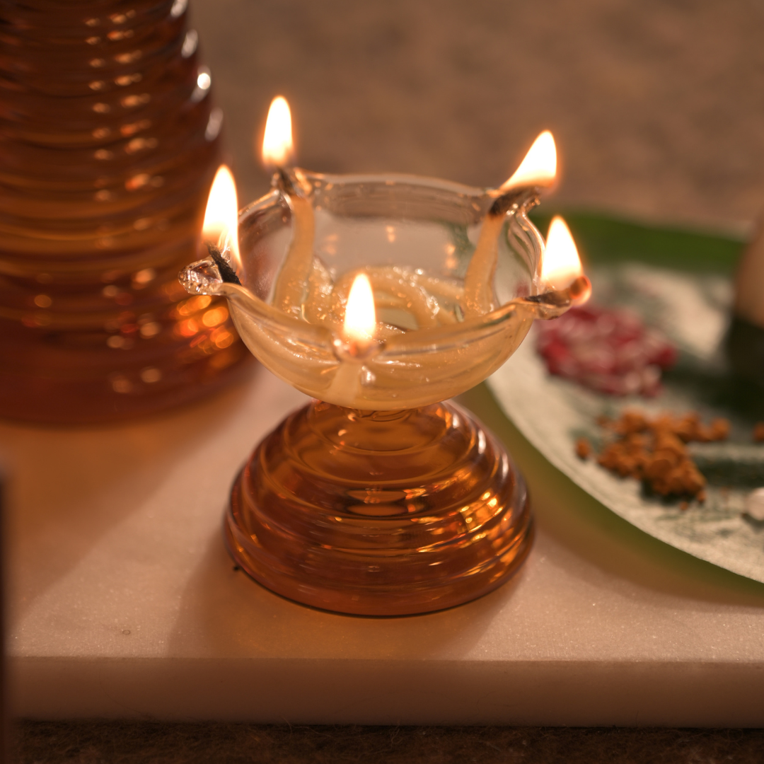 Short Glass Diya