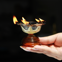 Orange Short Glass Diya