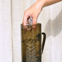 Brown Textured Glass Pitcher
