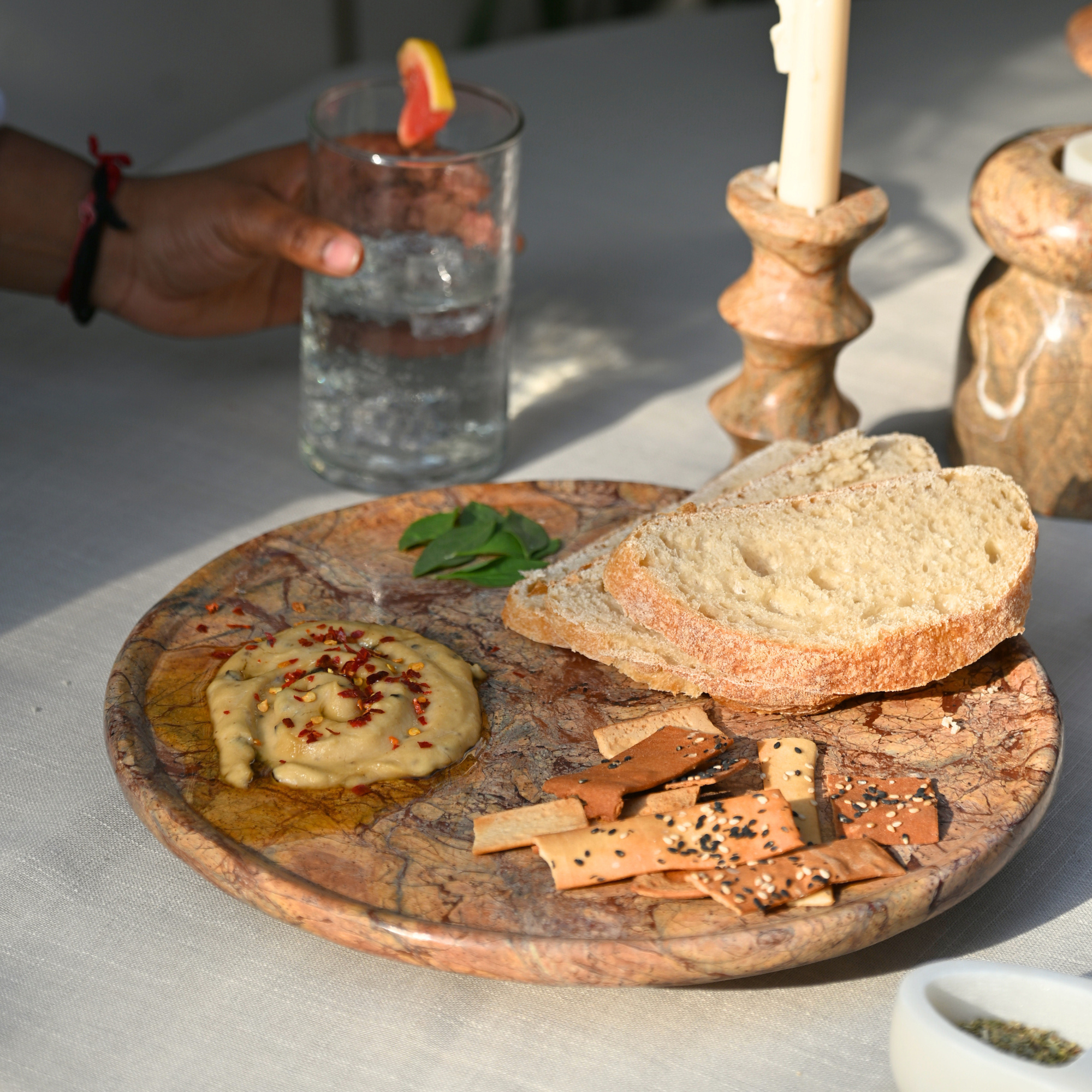Strata Marble Lazy Susan Platter
