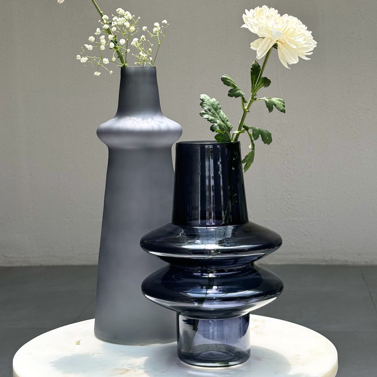 Ridge Frosted Glass Vase