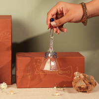 Muun Glass Puja Bundle - Tall Diya + Short Diya + Bell