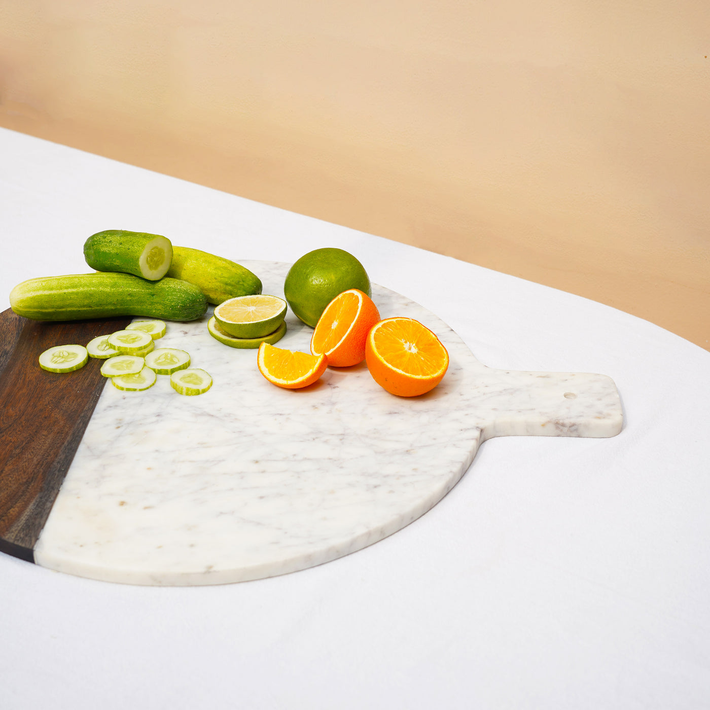 Marble and wood XL platter