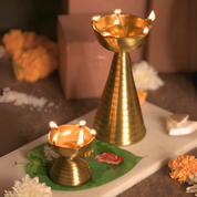 Brass Diya Pair Gift Set - Tall & Short Diyas