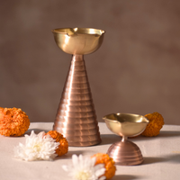 Muun Brass Diya Pair Gift Set - Tall & Short Diyas