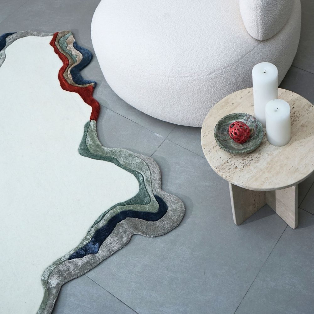 Aurora Color Rug Let Your Floor Shine White with Aurora Edge Rug - Muun Home
