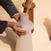 Ridge Frosted Glass Vase