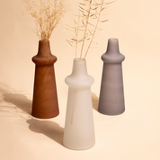 Ridge Frosted Glass Vase