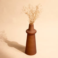 Ridge Frosted Glass Vase