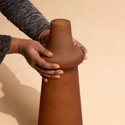 Ridge Frosted Glass Vase