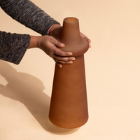 Ridge Frosted Glass Vase