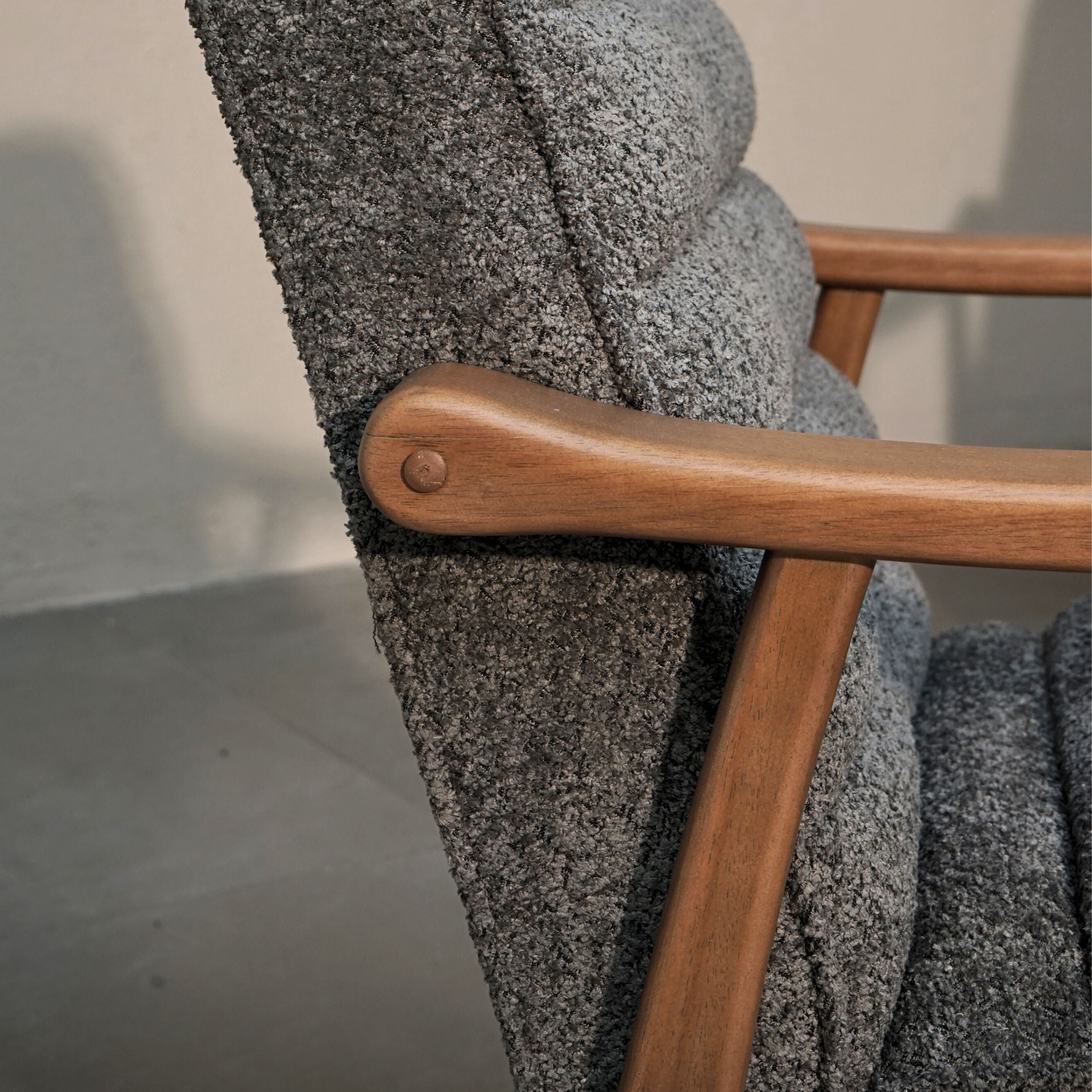 Rhea Bouclé Armchair - Grey