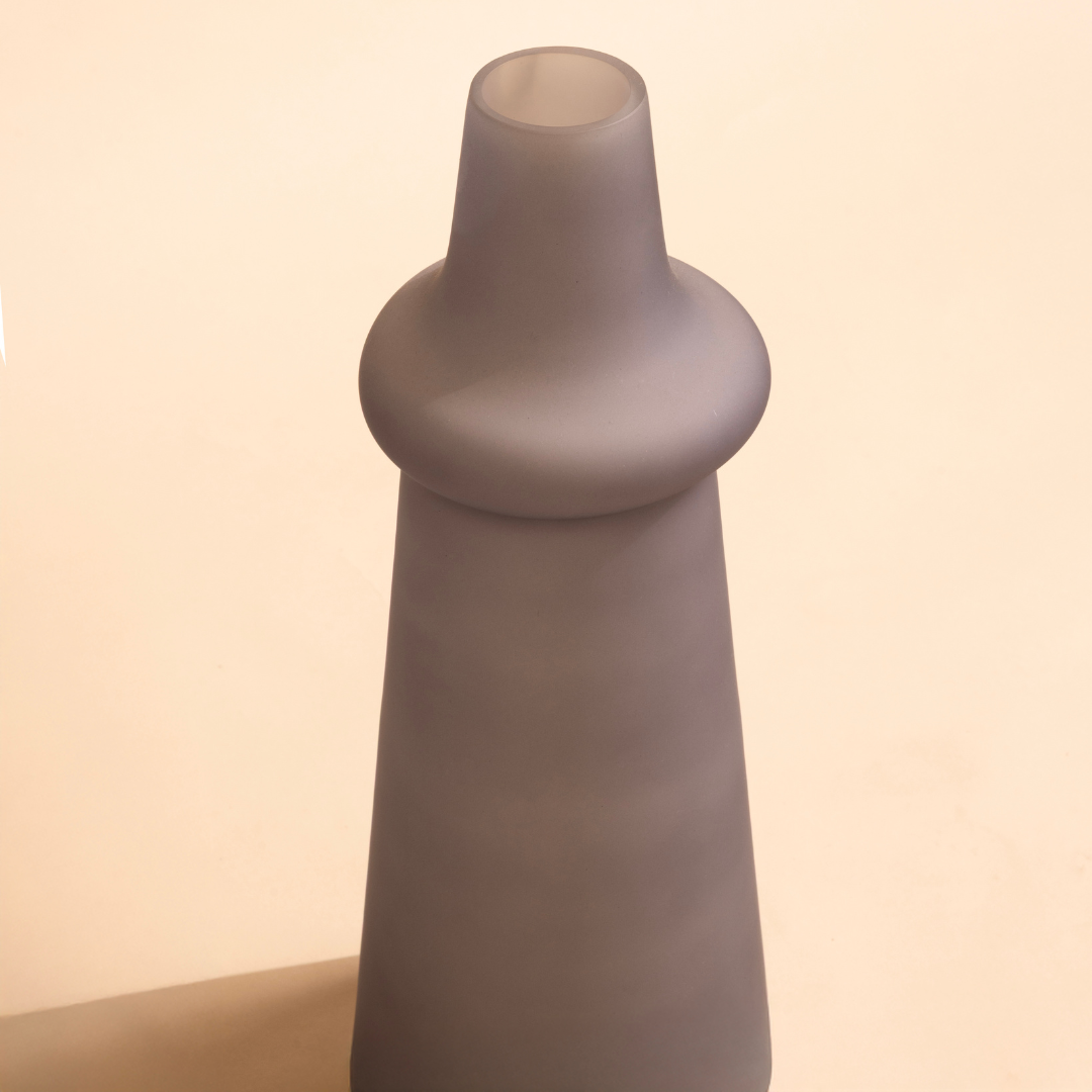 Ridge Frosted Glass Vase