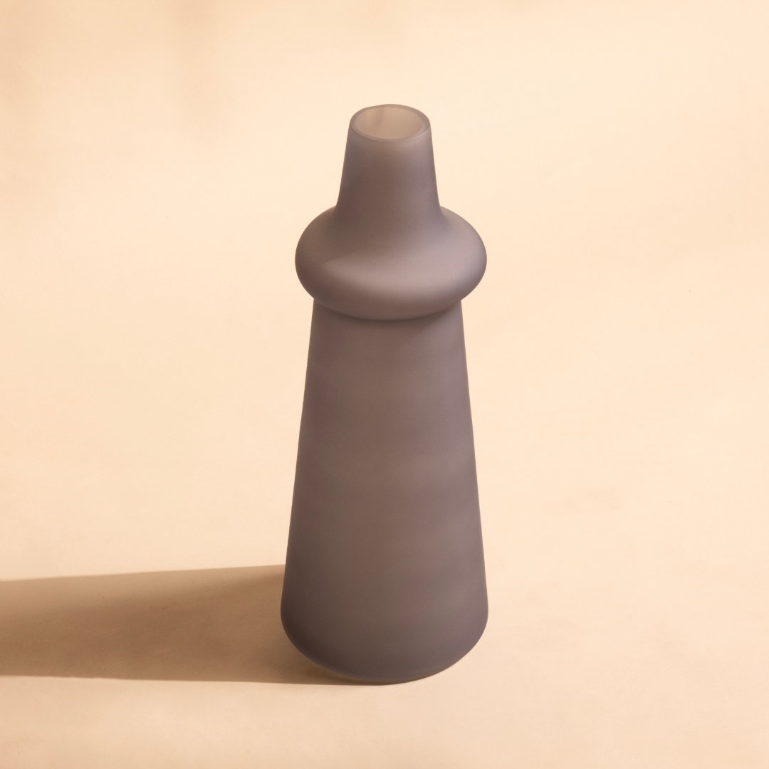 Ridge Frosted Glass Vase
