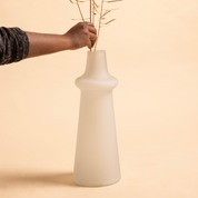 Ridge Frosted Glass Vase