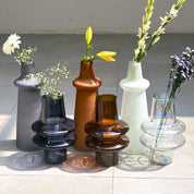 Ridge Frosted Glass Vase