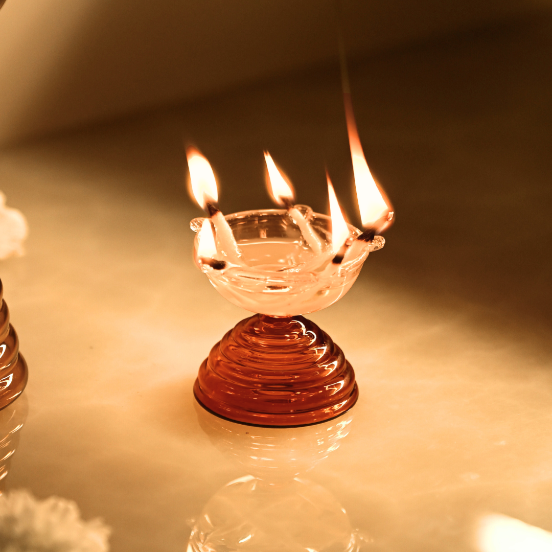 Muun Gift Box - Short Diya + Glass Bell + Kalash Collection