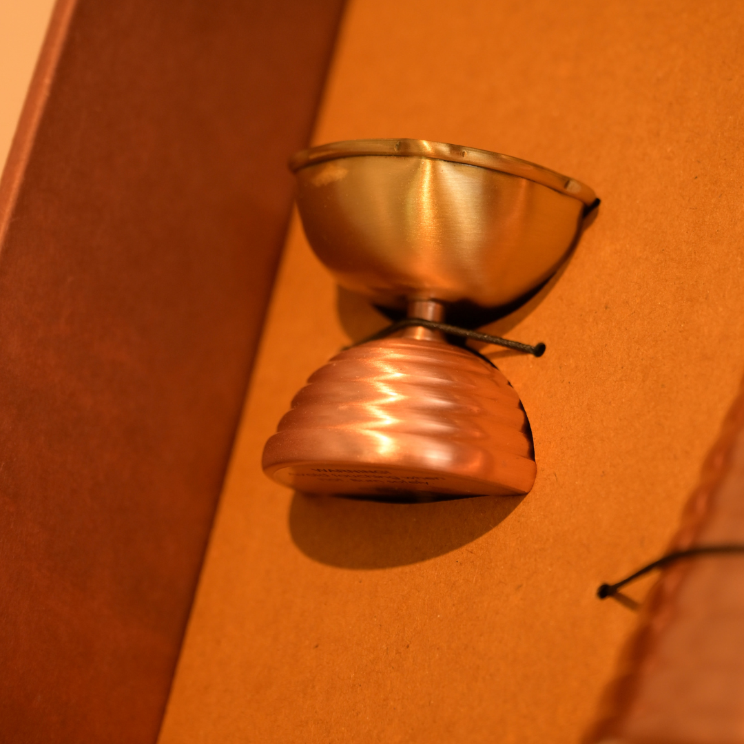 Muun Brass Diya Pair Gift Set - Tall & Short Diyas