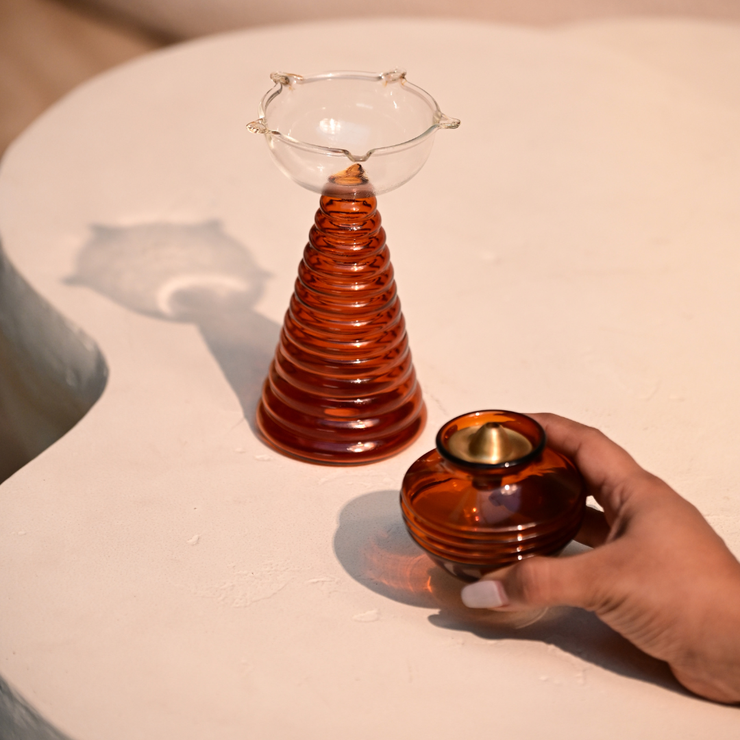 Muun Gift Box - Tall Diya + Glass Bell + Kalash Collection