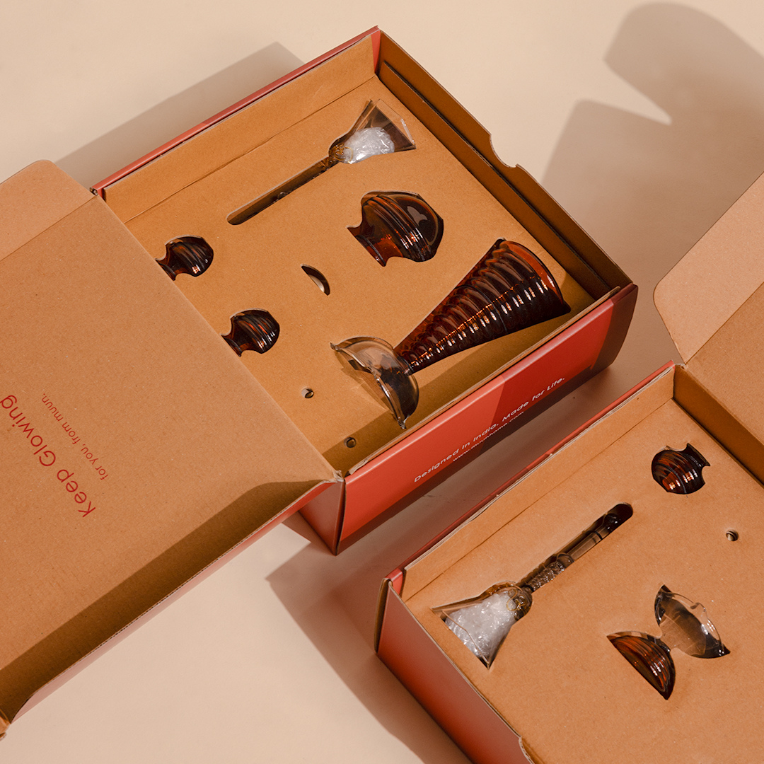 Muun Gift Box - Tall Diya + Glass Bell + Kalash Collection