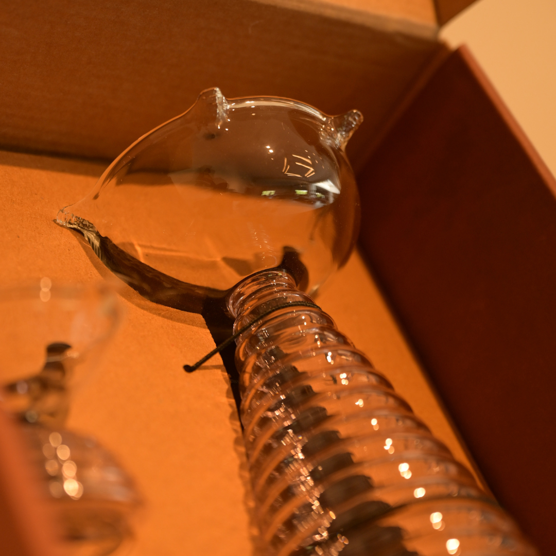 Muun Glass Diya Pair Gift Set - Tall & Short Diyas