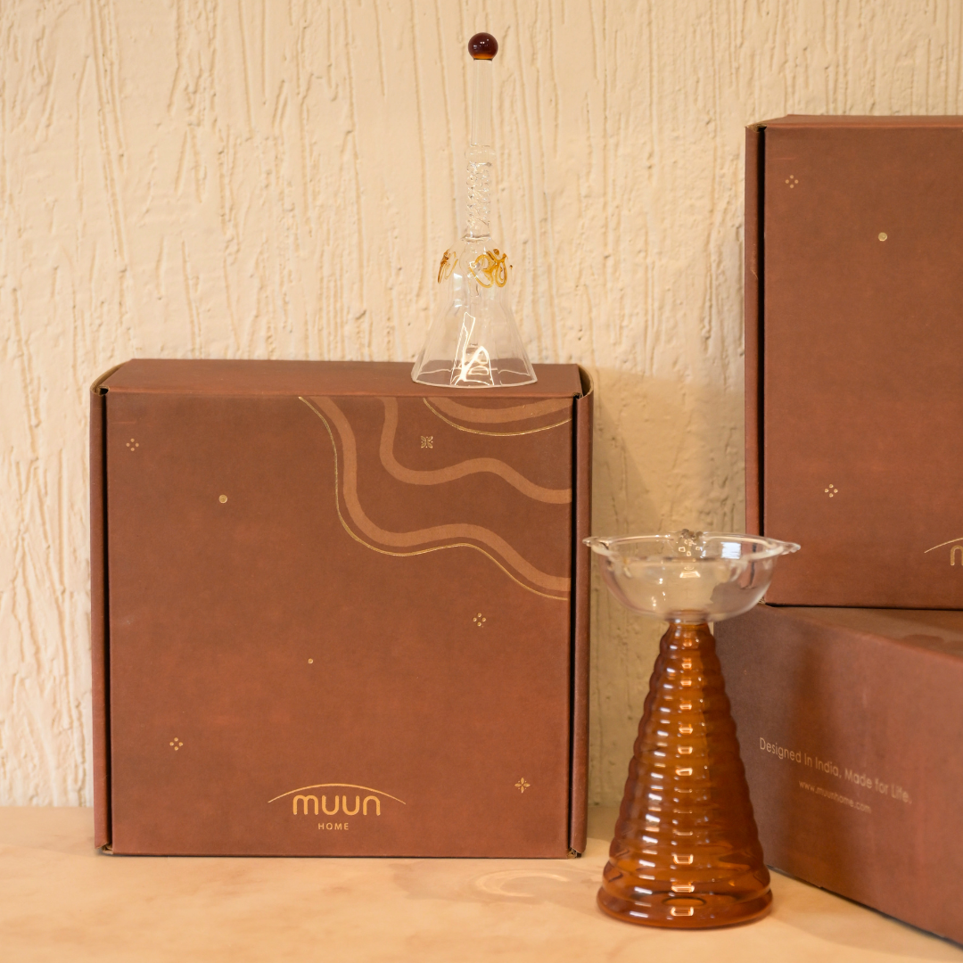 Gift Set - Muun Tall Diya and Ringing bell