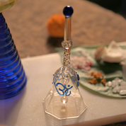 Glass Puja Bundle - Tall Diya + Short Diya + Bell