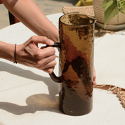 Brown Textured Glass Pitcher
