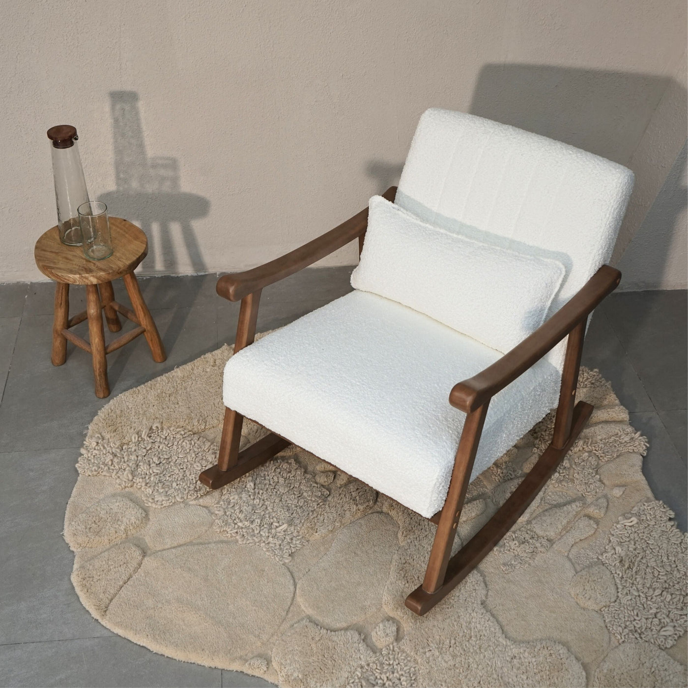 Astra Bouclé Rocking Chair - White