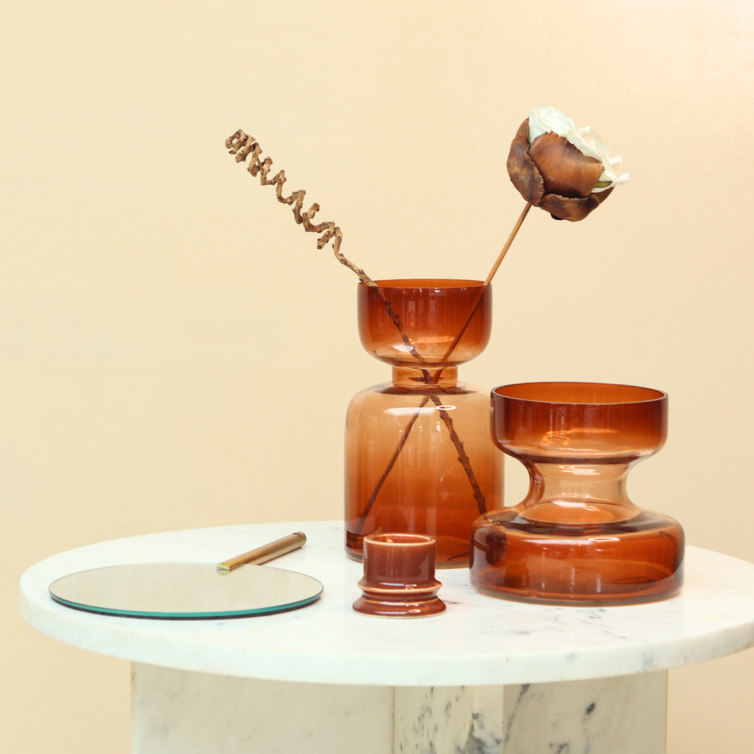 Haze Brown Glass Vase