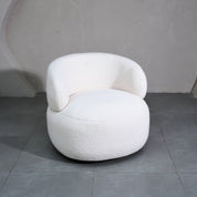 Leia Bouclé Swivel Chair - White