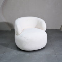 Leia Bouclé Swivel Chair - White