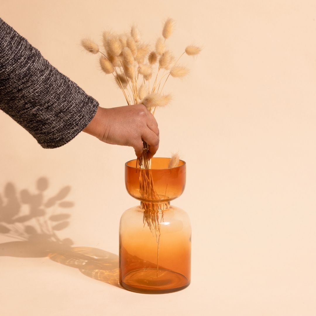 Haze Brown Glass Vase