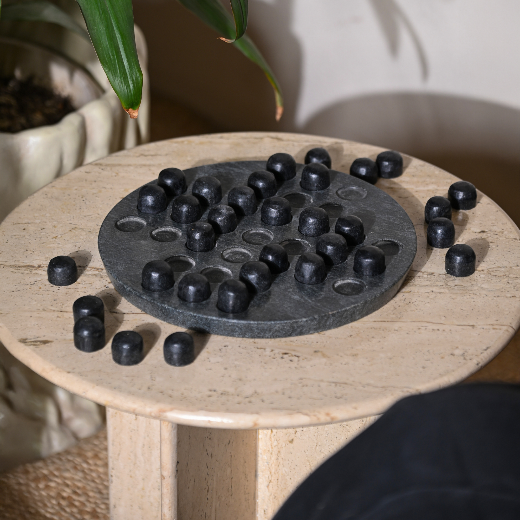 Black Marble Solitaire Board