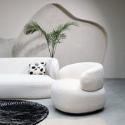 Leia Bouclé Swivel Chair - White
