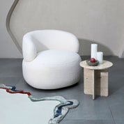 Leia Bouclé Swivel Chair - White