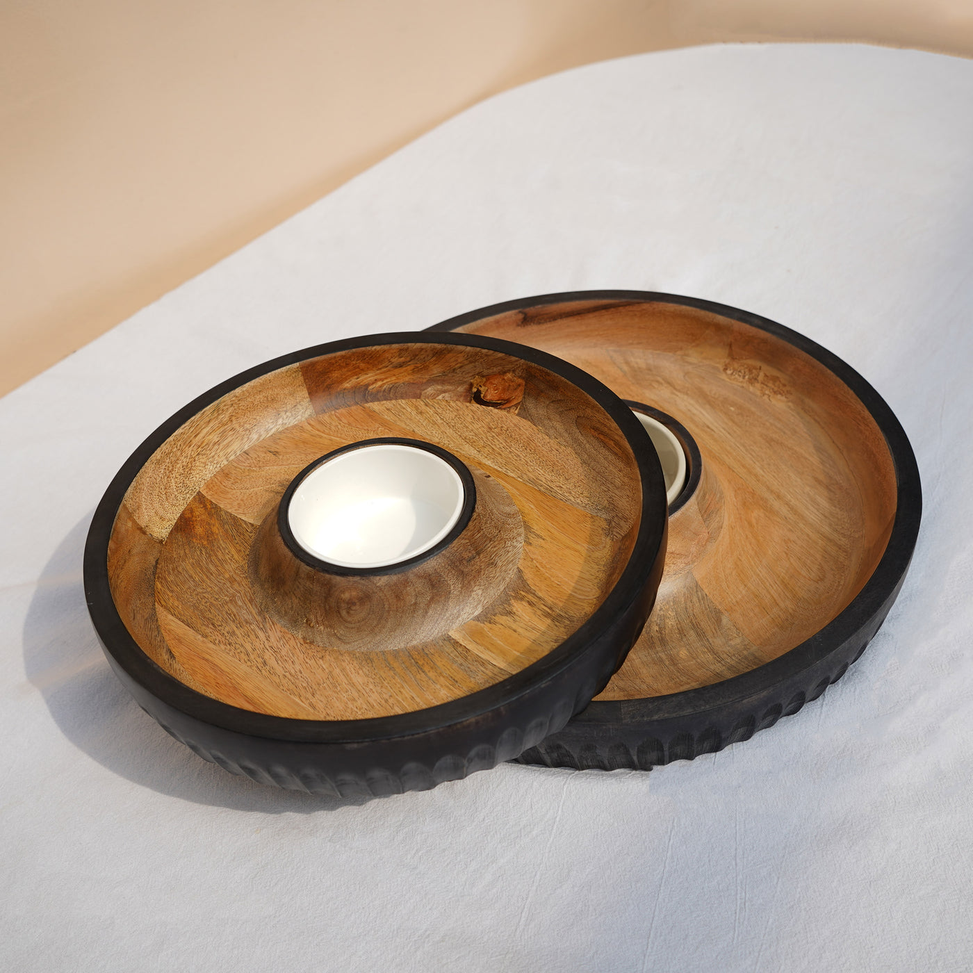 Dual Tone Wooden Chip & Dip